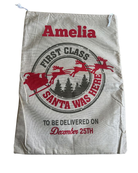 Personalised Santa Sack, First Class