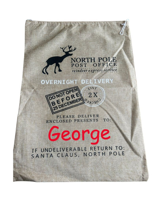 Personalised Santa Sack, Reindeer