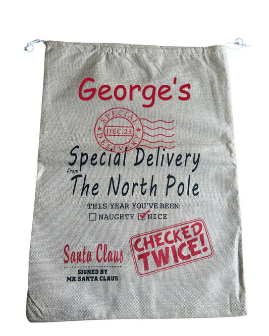Personalised Santa Sack, Special Delivery