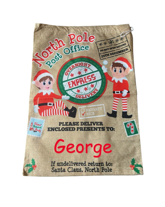 Personalised Santa Sack, North Pole Elves