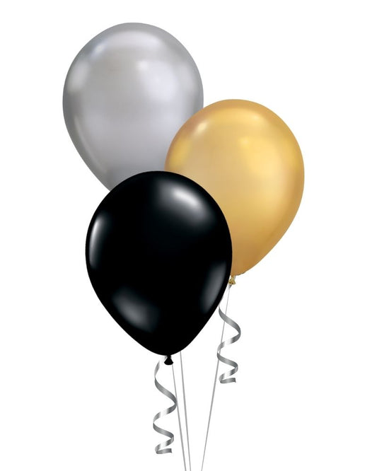 3 Latex Table Centrepiece, Classic Metallics