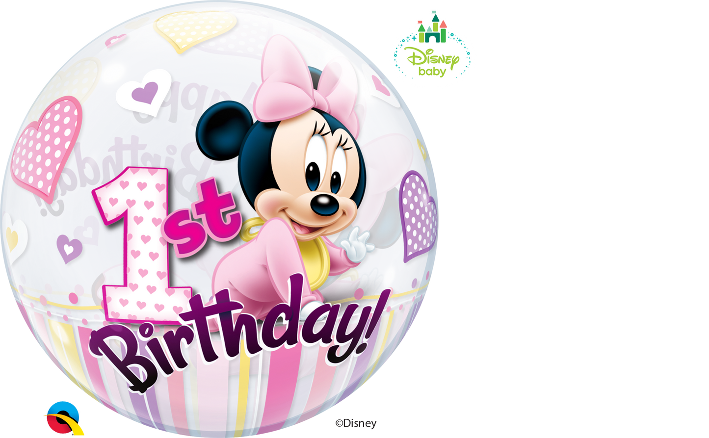 Minnie Mouse 1st Birthday Bubble Balloon - PartyFeverLtd
