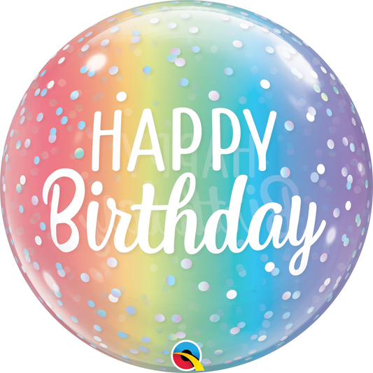 Birthday Ombre Dots Bubble Balloon - PartyFeverLtd