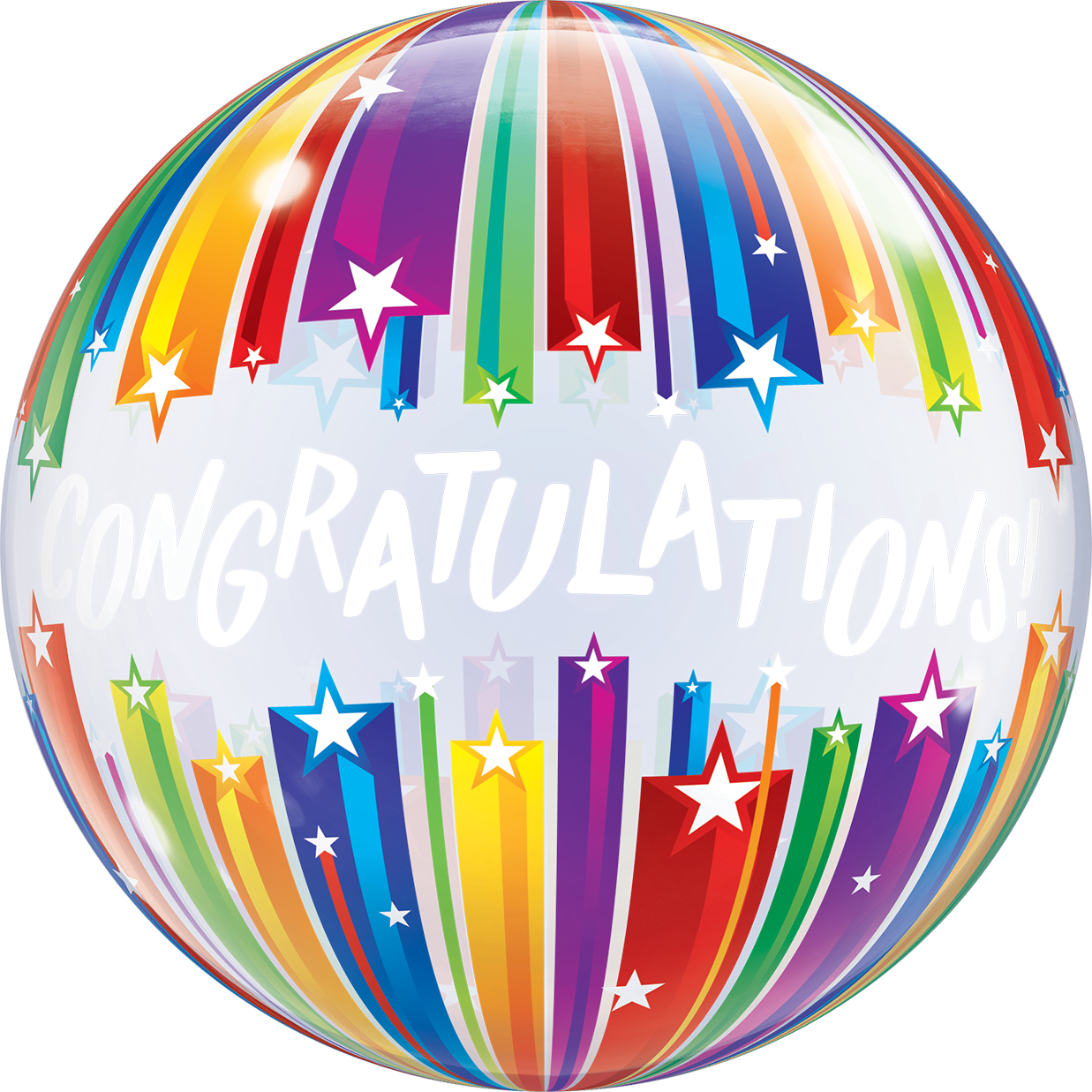 Congratulations Shooting Stars Bubble Balloon