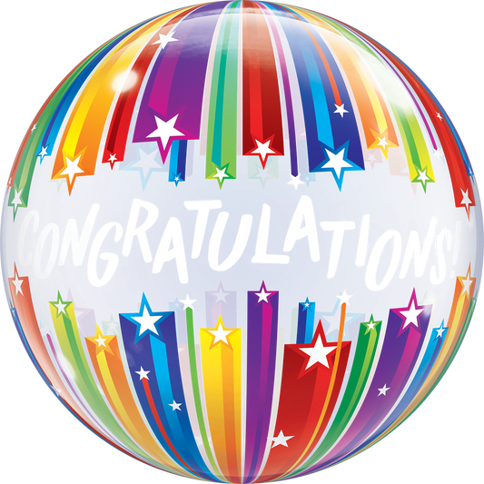 Congratulations Shooting Stars Bubble Balloon