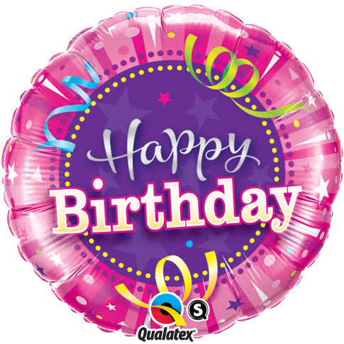Hot Pink Birthday Balloon - PartyFeverLtd