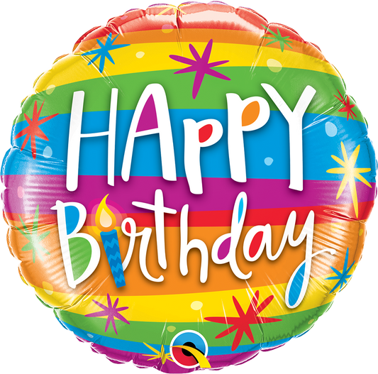 Birthday Rainbow Stripes Balloon