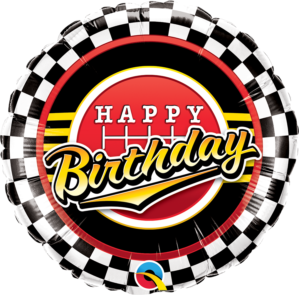 Checkered Pattern Birthday Balloon - PartyFeverLtd