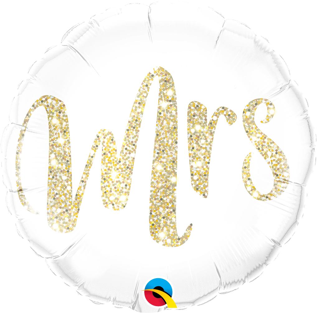 Gold Glitter Mrs Balloon - PartyFeverLtd