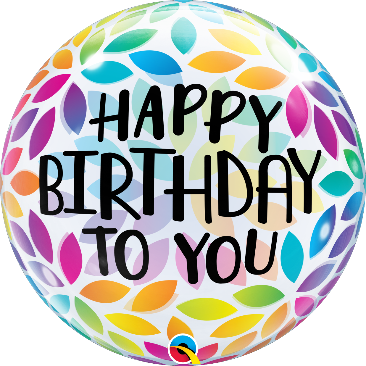 Happy Birthday Petals Bubble Balloon - PartyFeverLtd