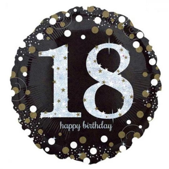 Black Fizz 18th Birthday Balloon