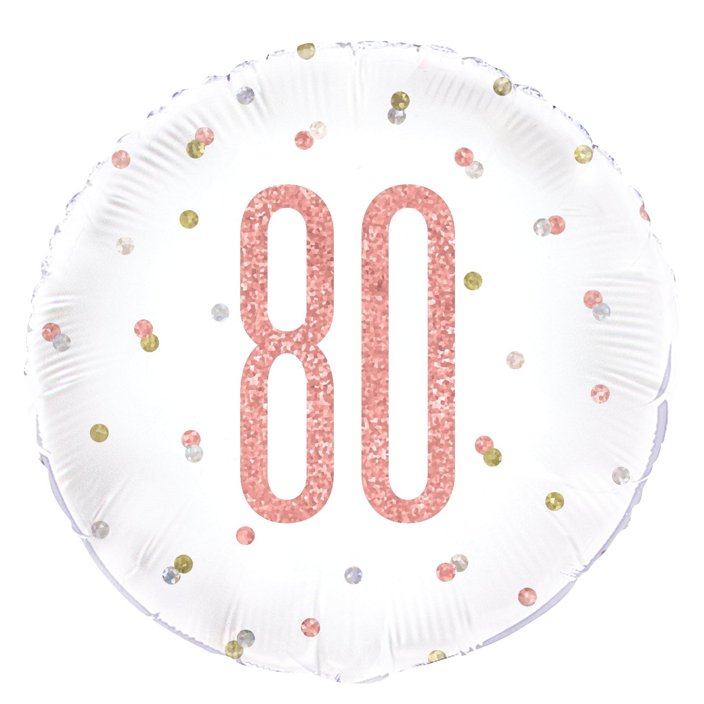 Glitz Rose Gold 80th Birthday Balloon