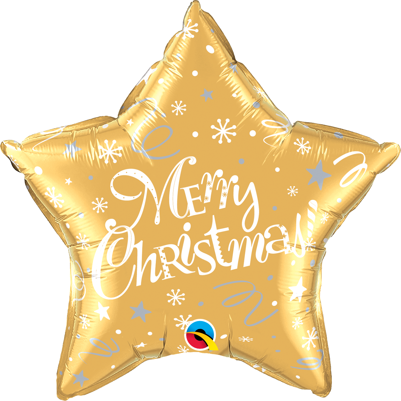 Merry Christmas Gold Star Balloon