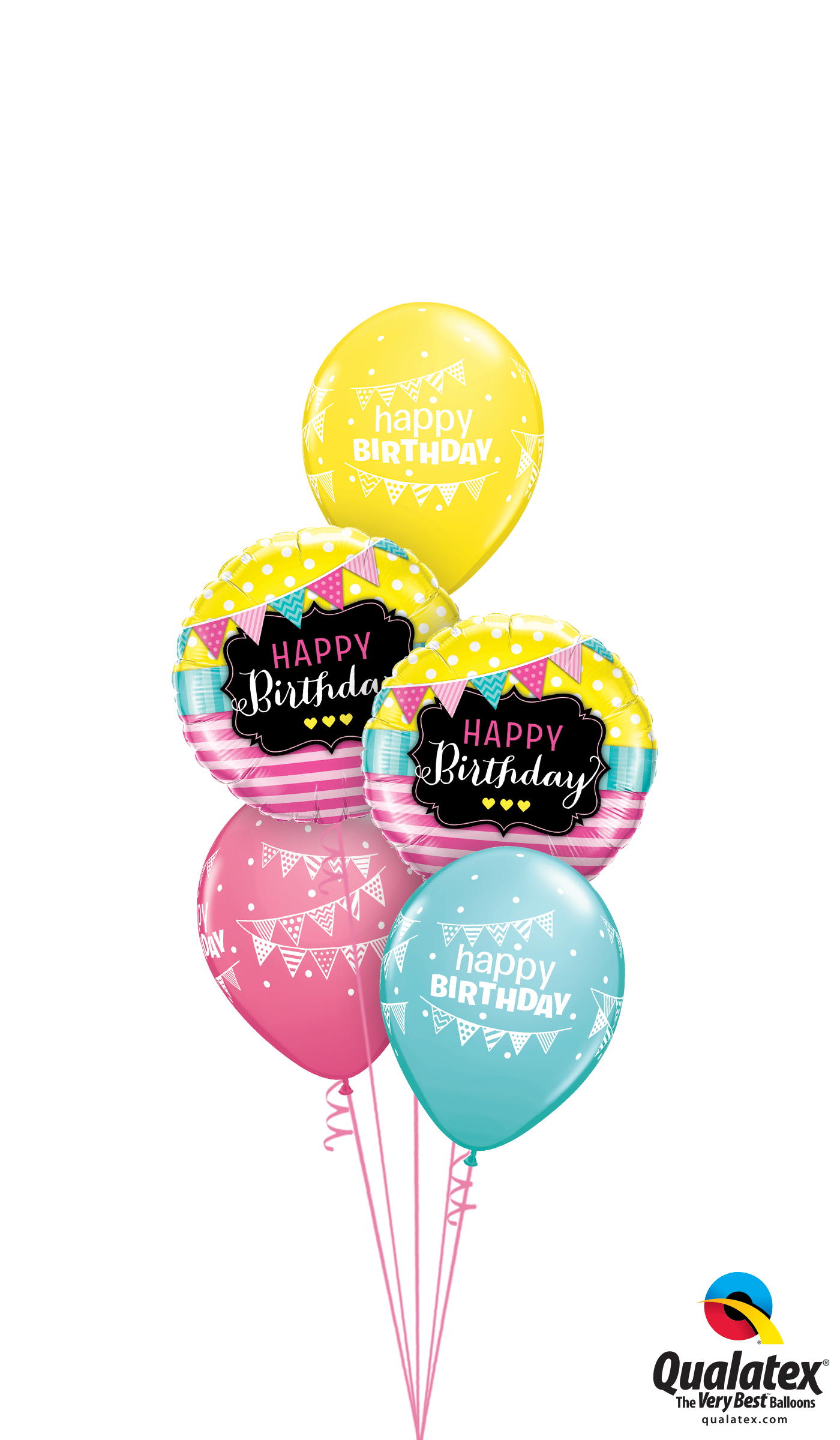 Summer Bunting Birthday Balloon Bouquet - PartyFeverLtd