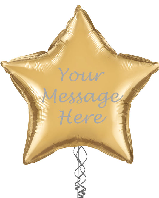 Personalised 20" Chrome Gold Star Balloon