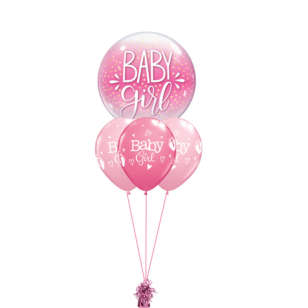 Super Baby Girl Bubble Balloon Bouquet