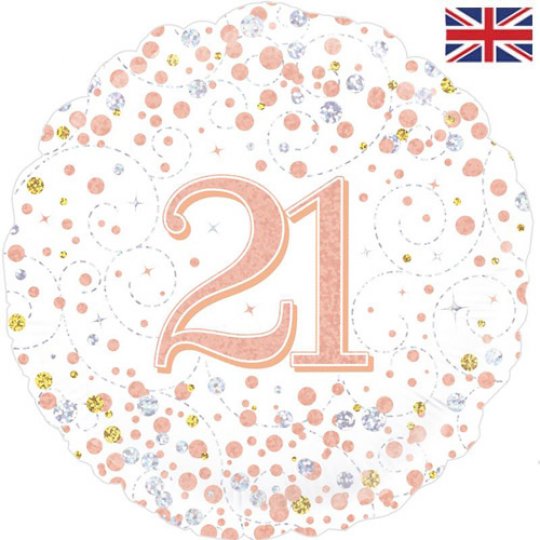 Rose Gold Fizz 21st Balloon