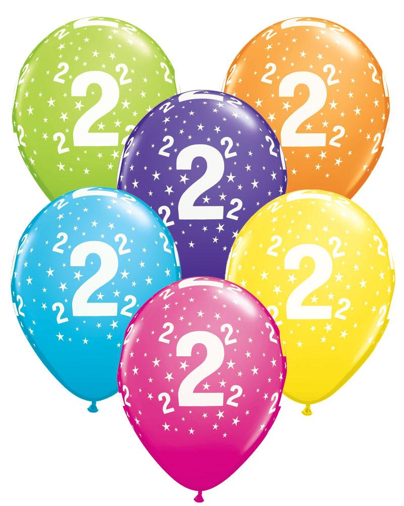 2nd Birthday Balloons Pk6 - PartyFeverLtd
