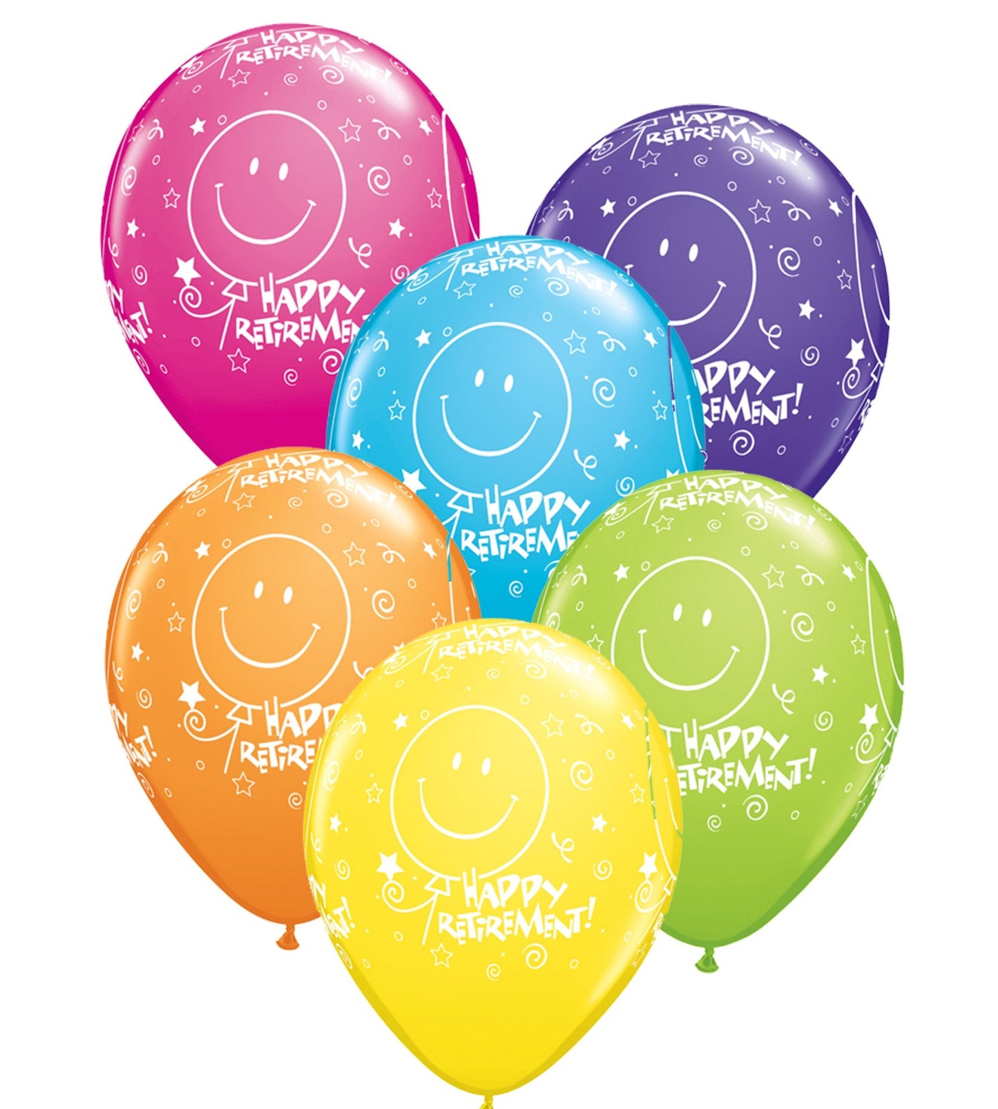 Retirement Latex Balloons pk6 - PartyFeverLtd