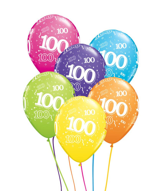 100th Birthday Bright Mix Ceiling Balloons