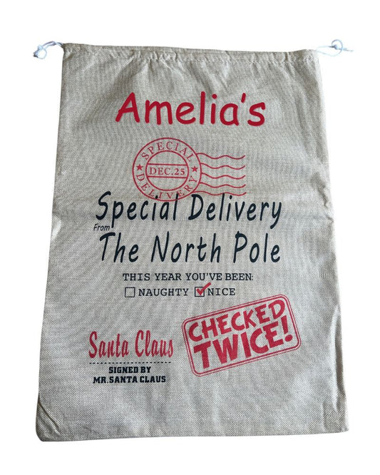 Personalised Santa Sack, Special Delivery