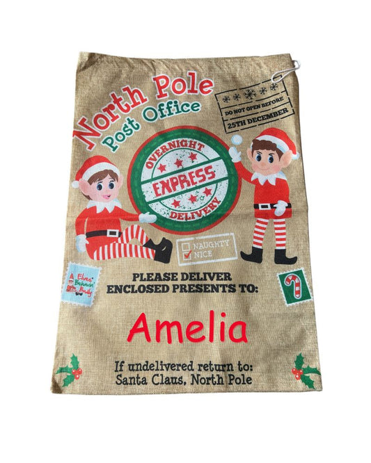Personalised Santa Sack, North Pole Elves