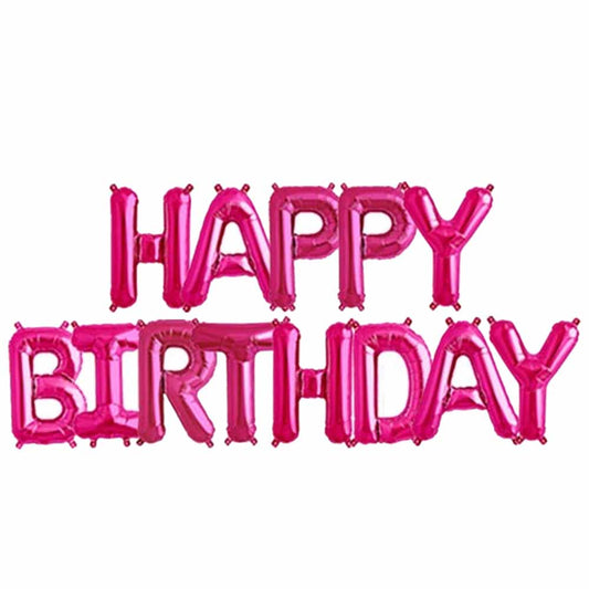 Pink Happy Birthday Balloon Banner