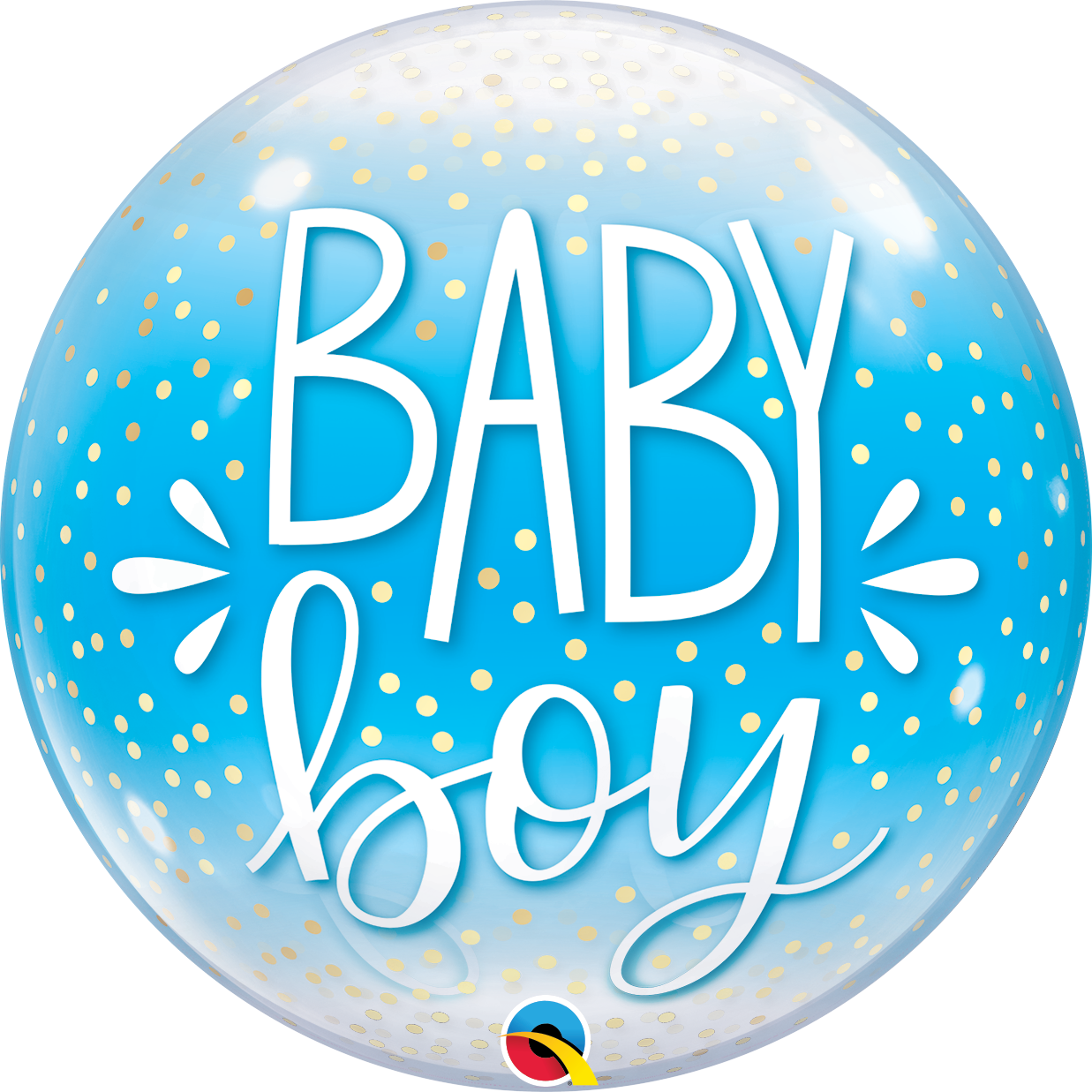 Baby Boy Confetti Dots Bubble Balloon - PartyFeverLtd