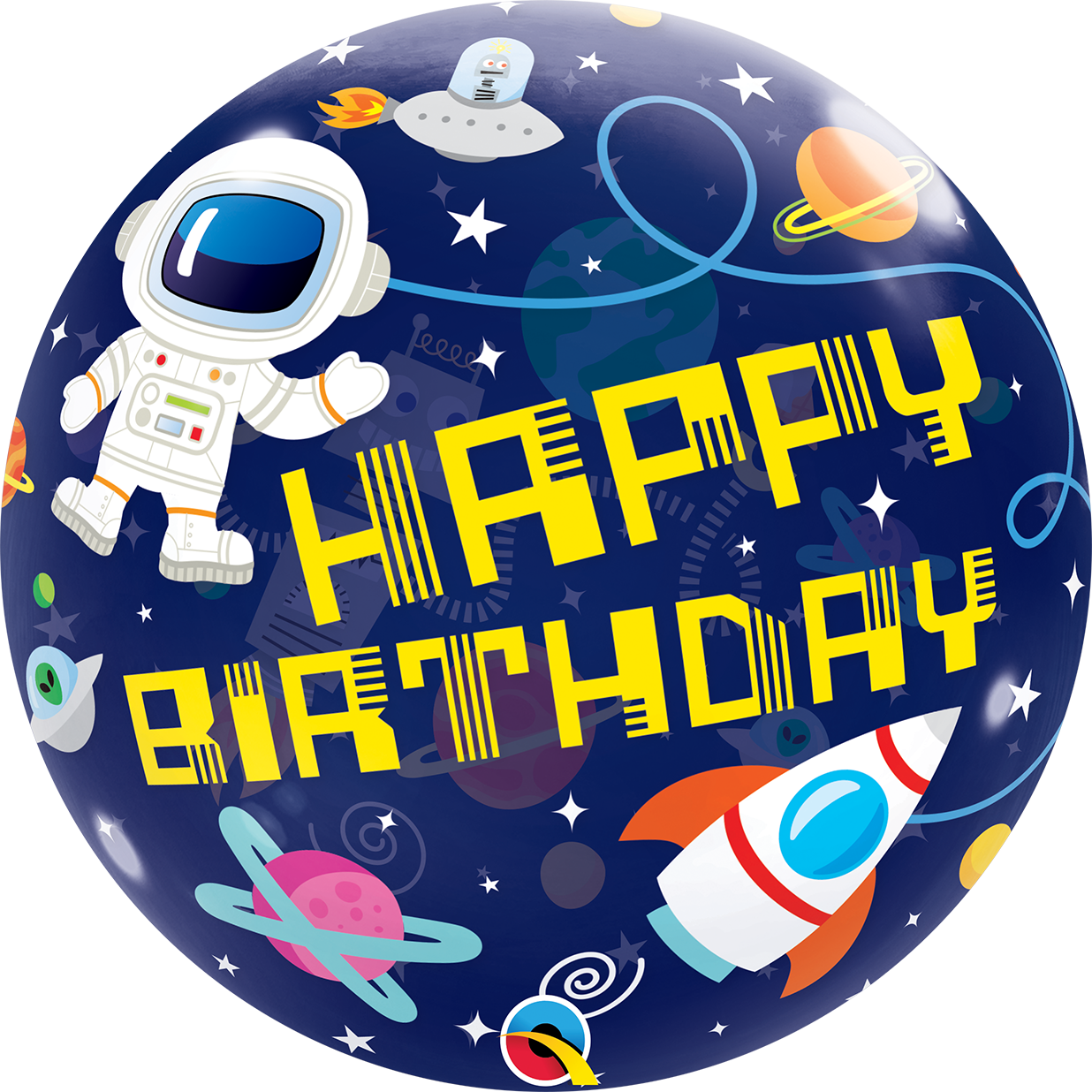 Outer Space Birthday Bubble Balloon - PartyFeverLtd