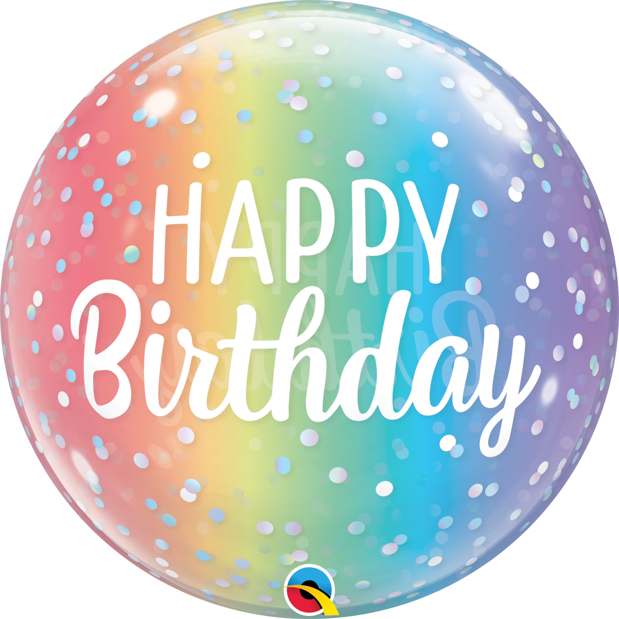 Birthday Ombre Dots Bubble Balloon - PartyFeverLtd