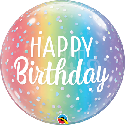 Birthday Ombre Dots Bubble Balloon - PartyFeverLtd