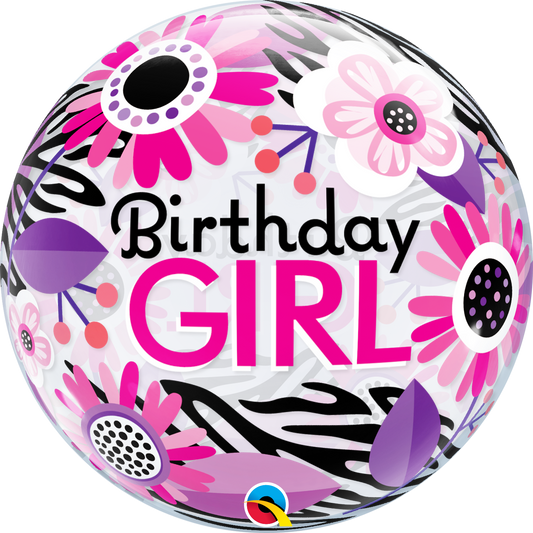 Birthday Girl Bubble Balloon - PartyFeverLtd