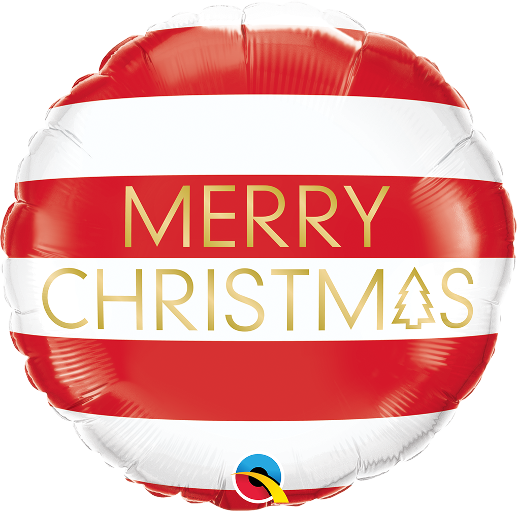 Merry Christmas Stripes Balloon