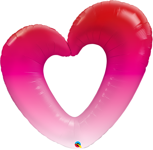 Giant Pink Ombre Open Heart Balloon