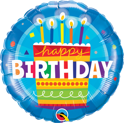 Blue Birthday Cake Balloon - PartyFeverLtd