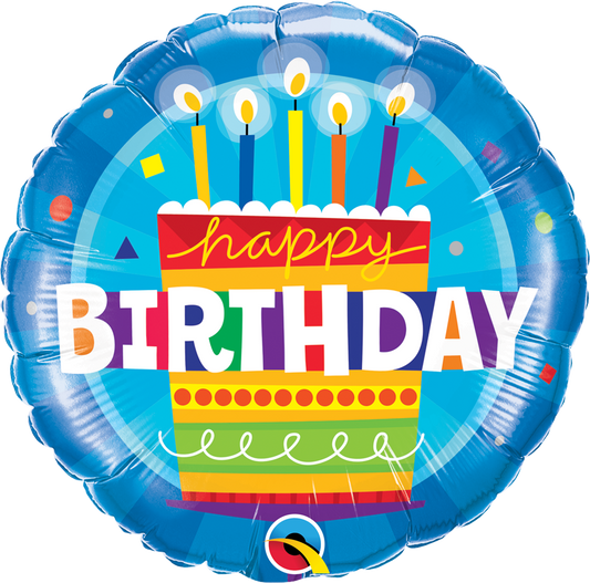 Blue Birthday Cake Balloon - PartyFeverLtd