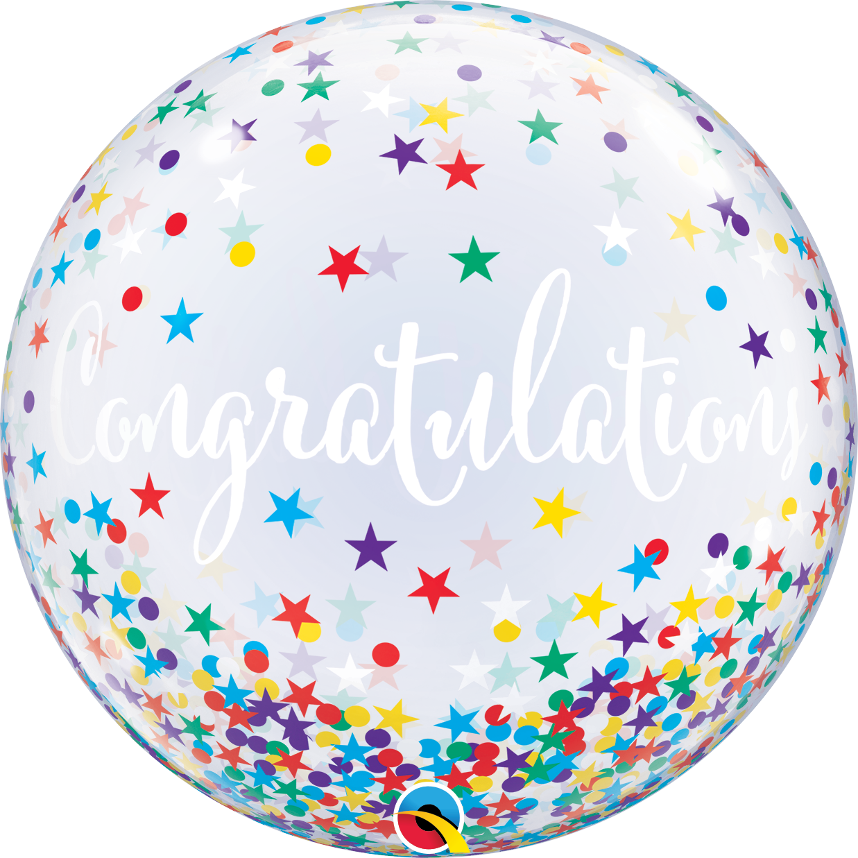 Congratulations Confetti Stars Bubble Balloon