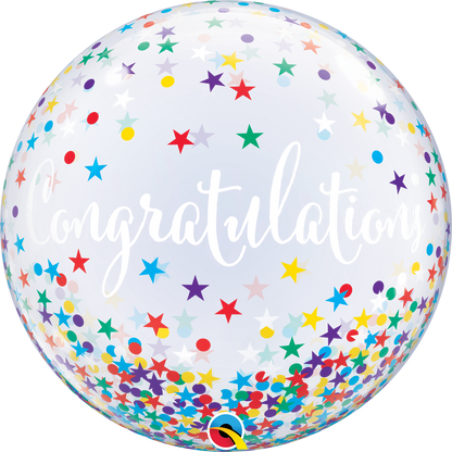 Congratulations Confetti Stars Bubble Balloon