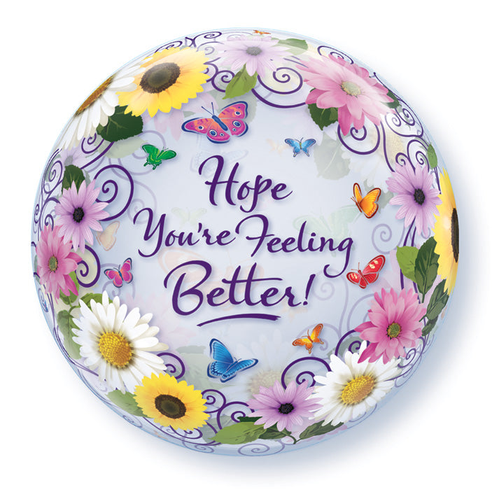 Feel Better Flowers Bubble Balloon - PartyFeverLtd