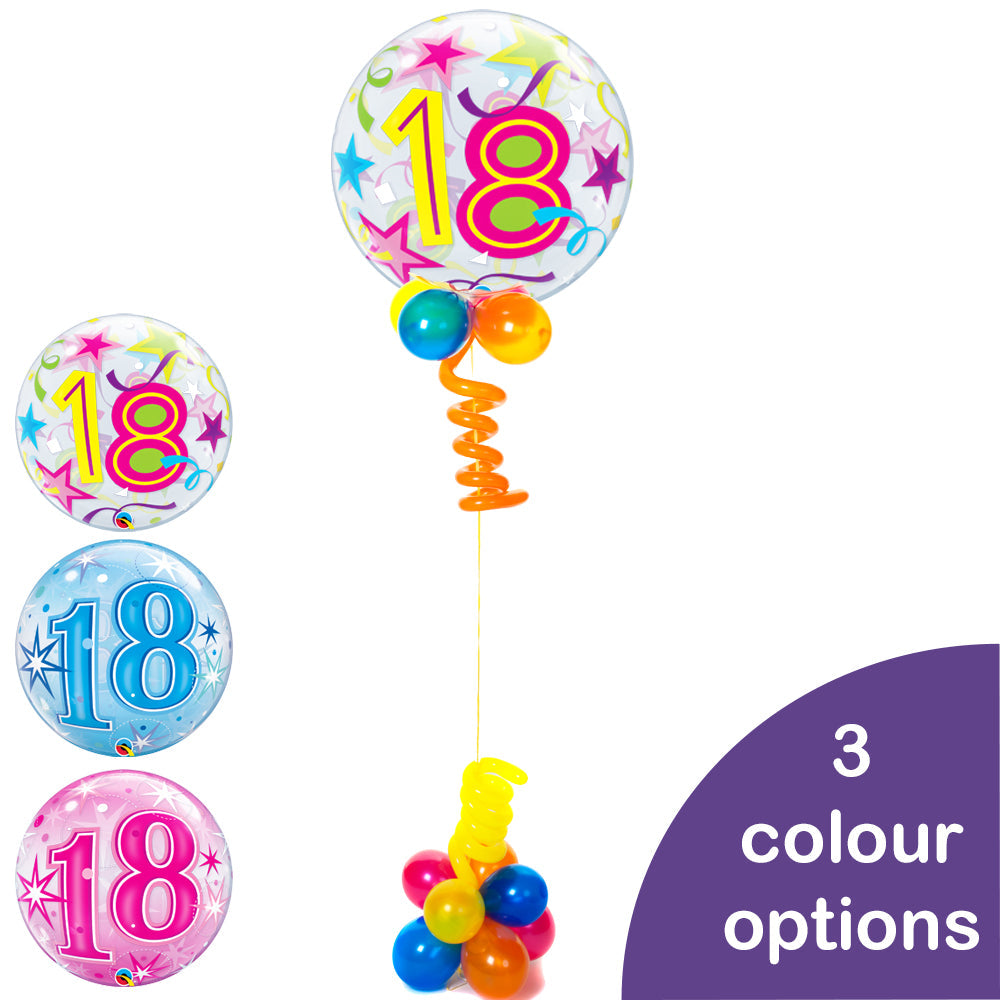 18th Birthday Bubble Balloon Bouquet - PartyFeverLtd