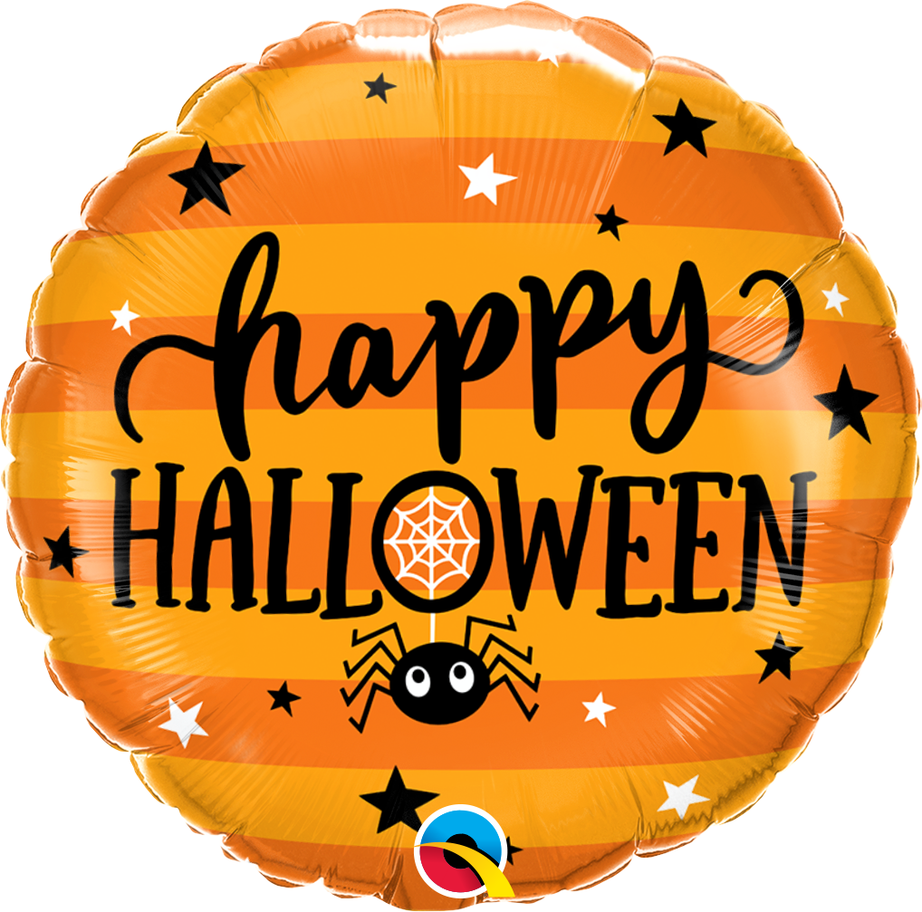 Happy Halloween Orange Stripes 18" Balloon