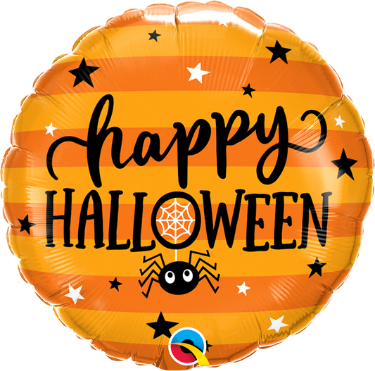 Happy Halloween Orange Stripes 18" Balloon