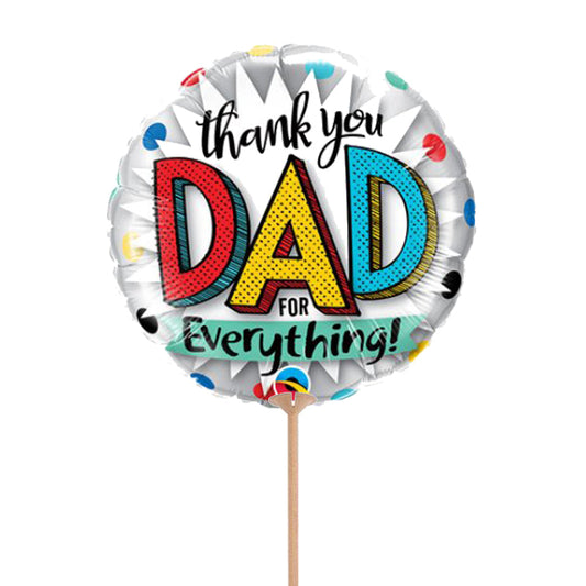 Air-Filled Thank You Dad Foil Balloon