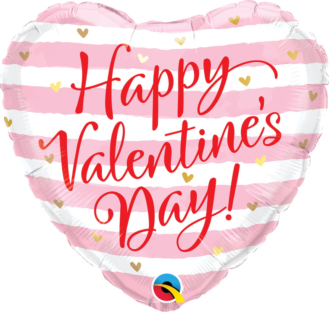 Valentine's Pink Stripes Balloon