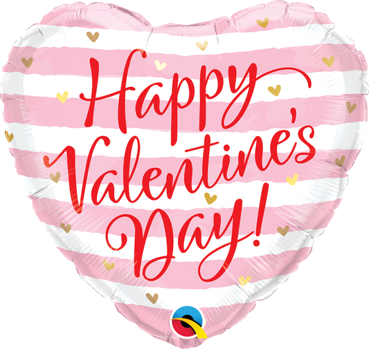 Valentine's Pink Stripes Balloon