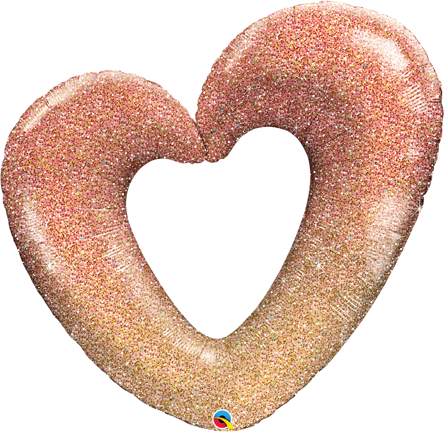 Rose Gold Glitter Open Heart Balloon