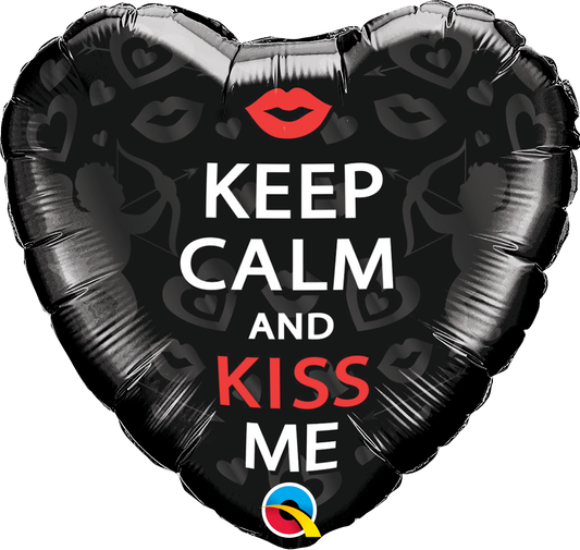 Keep Calm & Kiss Me Heart Balloon