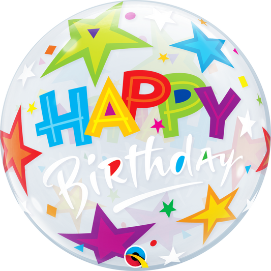 Birthday Brilliant Stars Bubble Balloon