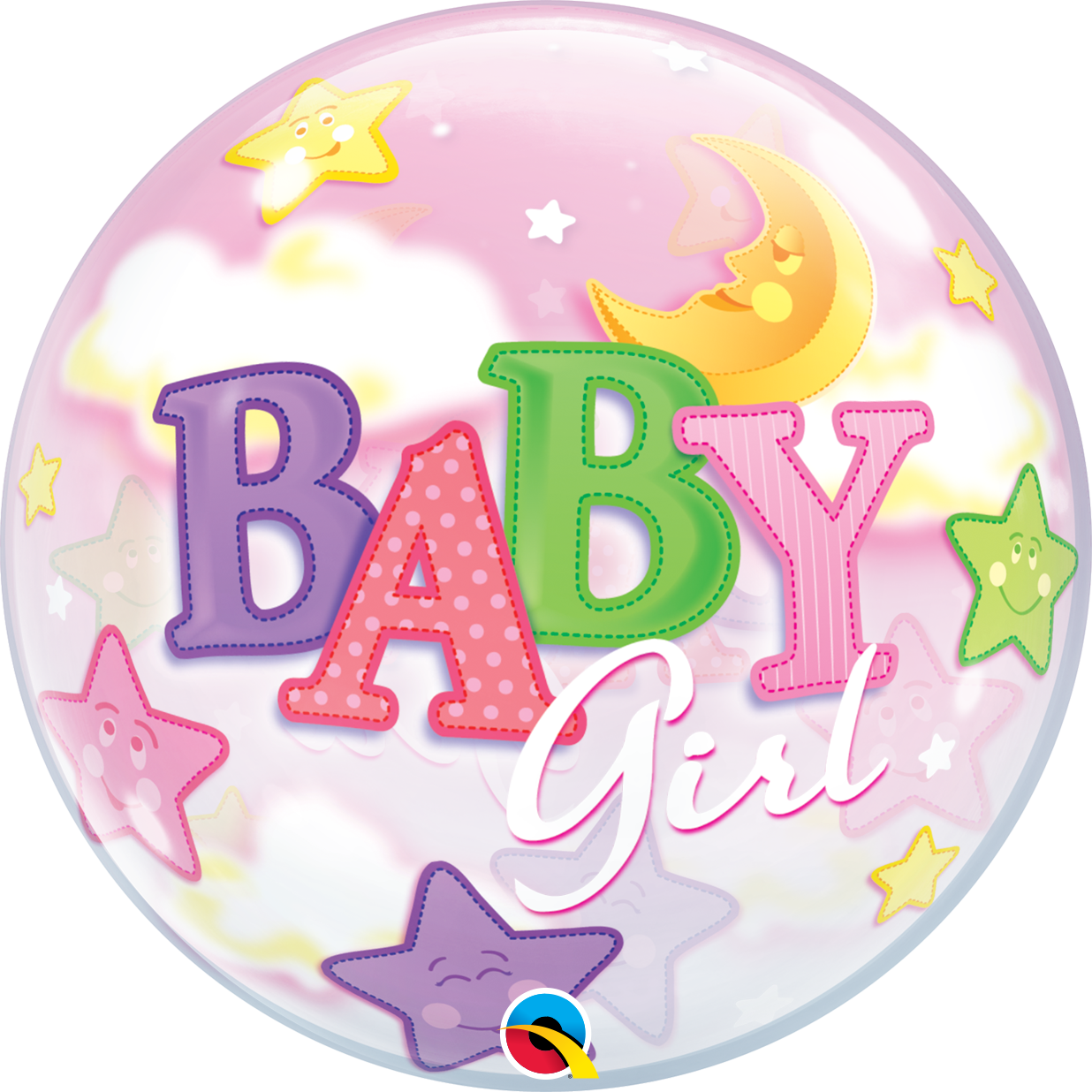 Baby Girl Pacifier Bubble Balloon - PartyFeverLtd