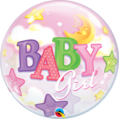 Baby Girl Pacifier Bubble Balloon - PartyFeverLtd